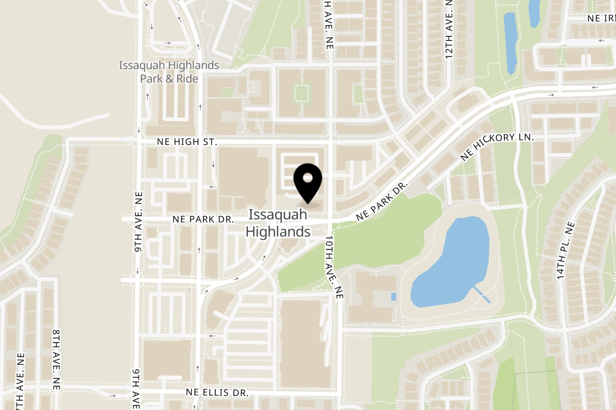 Map showing the location of Masthi Bar & Grill Issaquah on 984 NE Park Dr in Issaquah