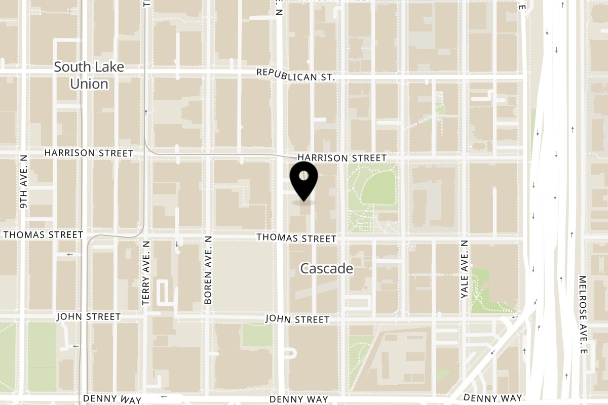Map showing the location of Masthi Bar & Grill Masthi Junction Food Truck on 318 Fairview Ave N in Seattle